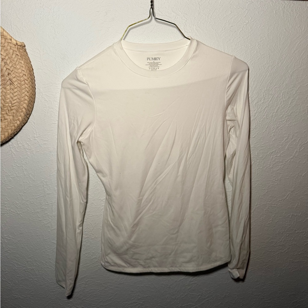 Women's White Long Sleeve Tee